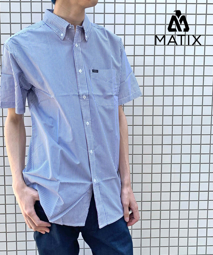 MATIX ストライプ ボタンダウン シャツ