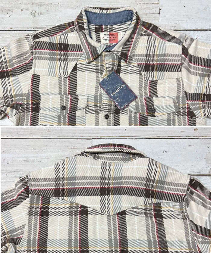 【日本製】OLD BETTY’S Flannel Check Western Long Shirts