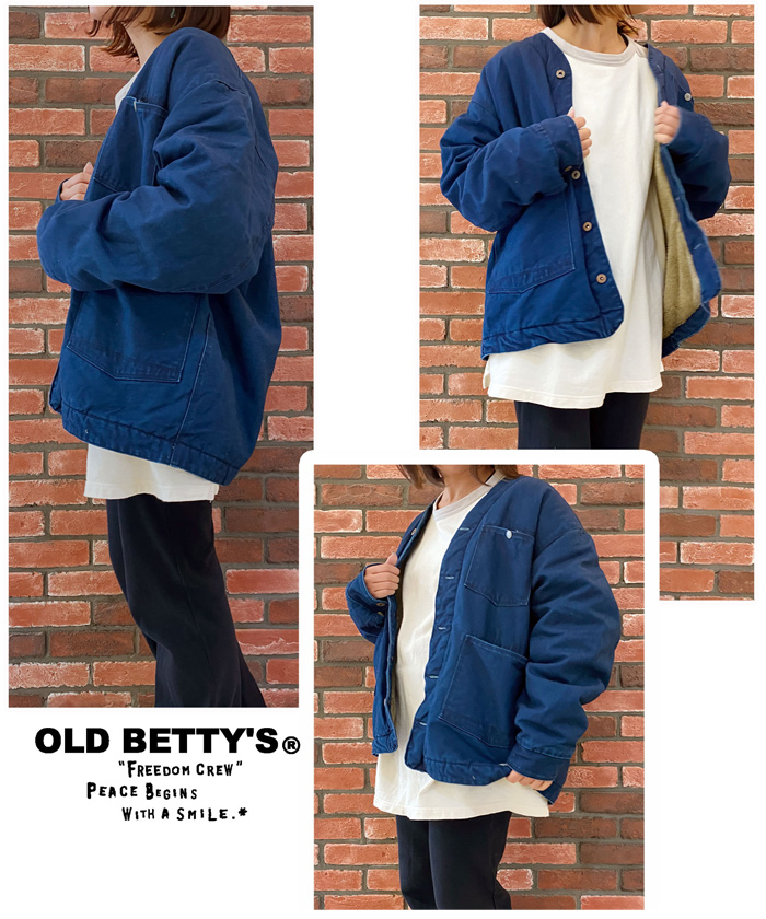 【日本製】オールドベティーズ 【OLD BETTY'S】 Indigo Duck × Boa Engineer Jacket