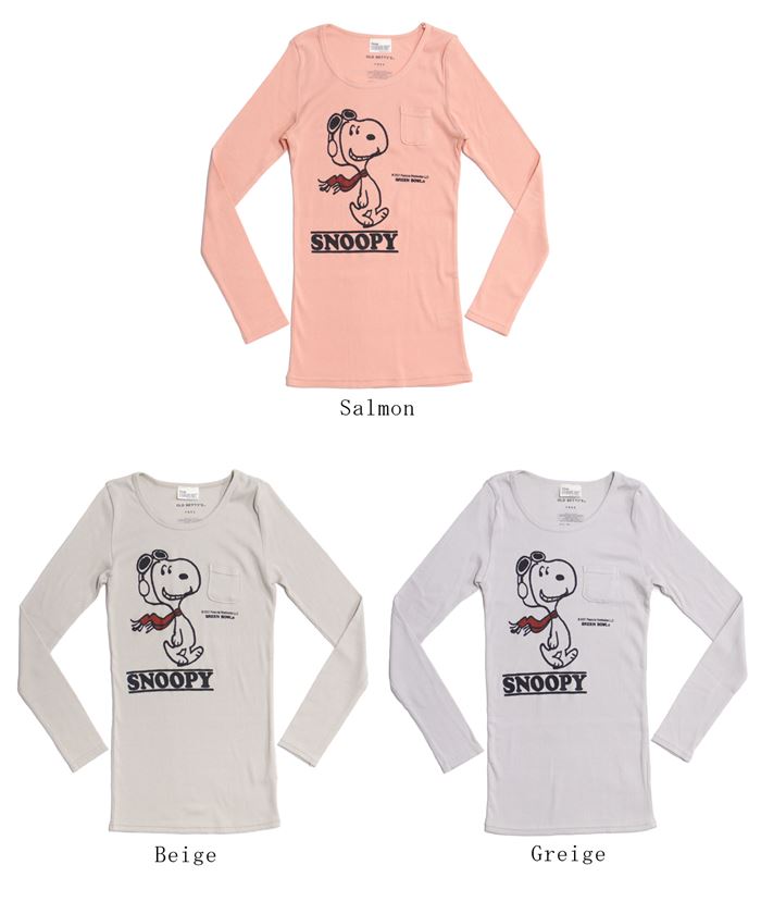 【日本製】スヌーピー【SNOOPY】Rib 1Pocket T-shirts(FLYING ACE)