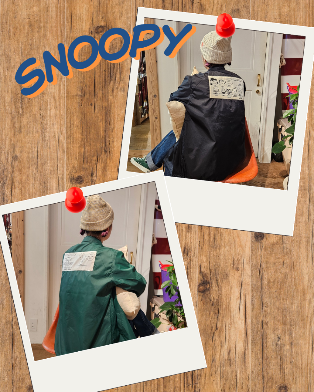 スヌーピーナイロンコーチジャケット♫